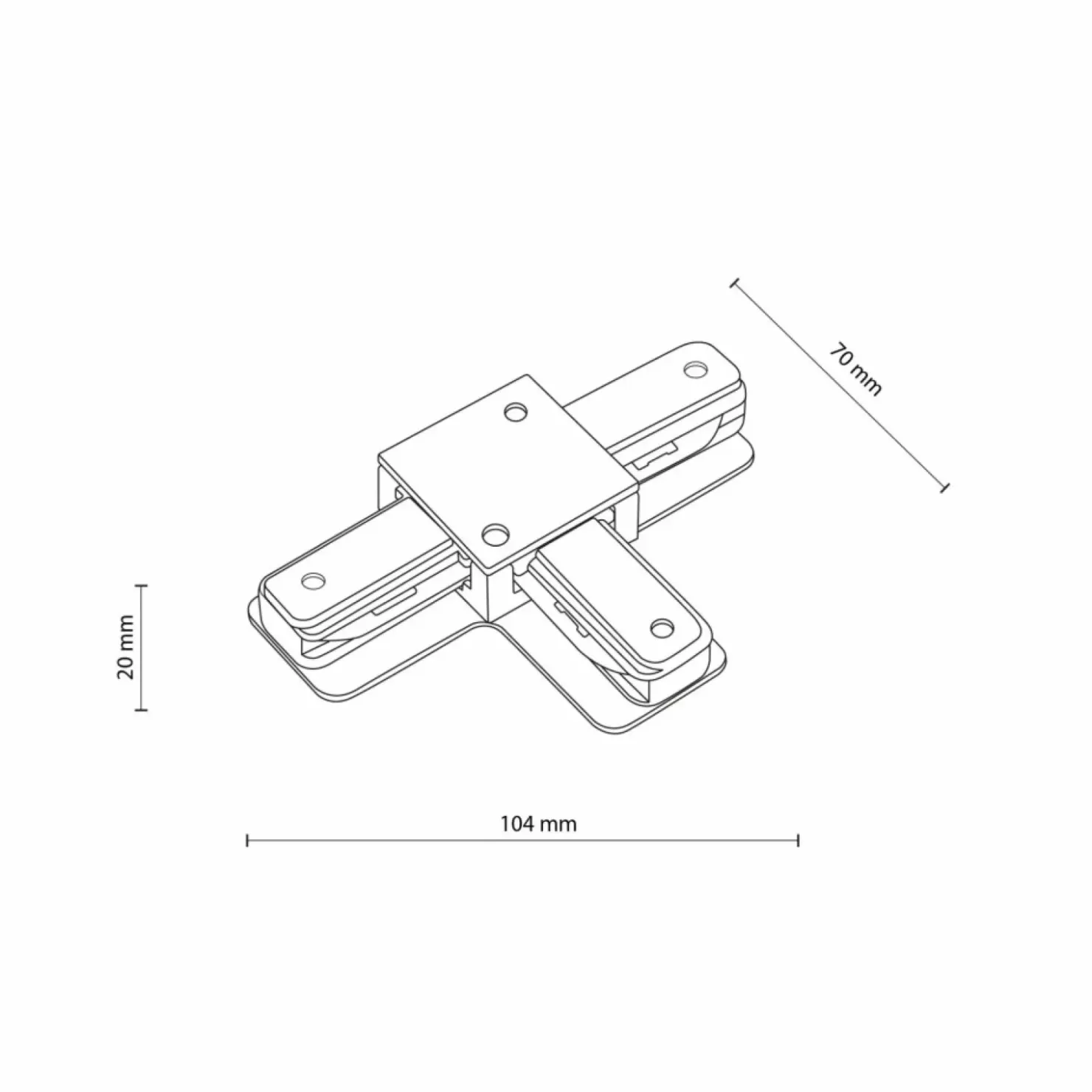 Złącze środkowe T do listwy 1-fazowej TK 3519 TRACER | Kaja*Sklep Kaja Cheap