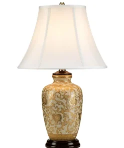 Zdobiona lampka nocna, złota GOLD-THISTLE-TL z serii GOLDTHISTLE*Sklep Kaja Shop