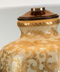 Zdobiona lampka nocna, złota GOLD-THISTLE-TL z serii GOLDTHISTLE*Sklep Kaja Shop