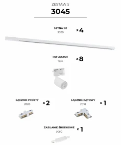 Zestaw szyny z reflektorami, kształt L, komplet 2mx2m ZM 3045 | Kaja*Sklep Kaja Flash Sale