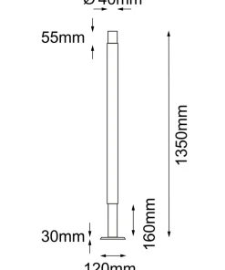 Zewnętrzna, prosta lampa stojąca 135cm ANT 9904 NATSU | Kaja*Sklep Kaja Discount