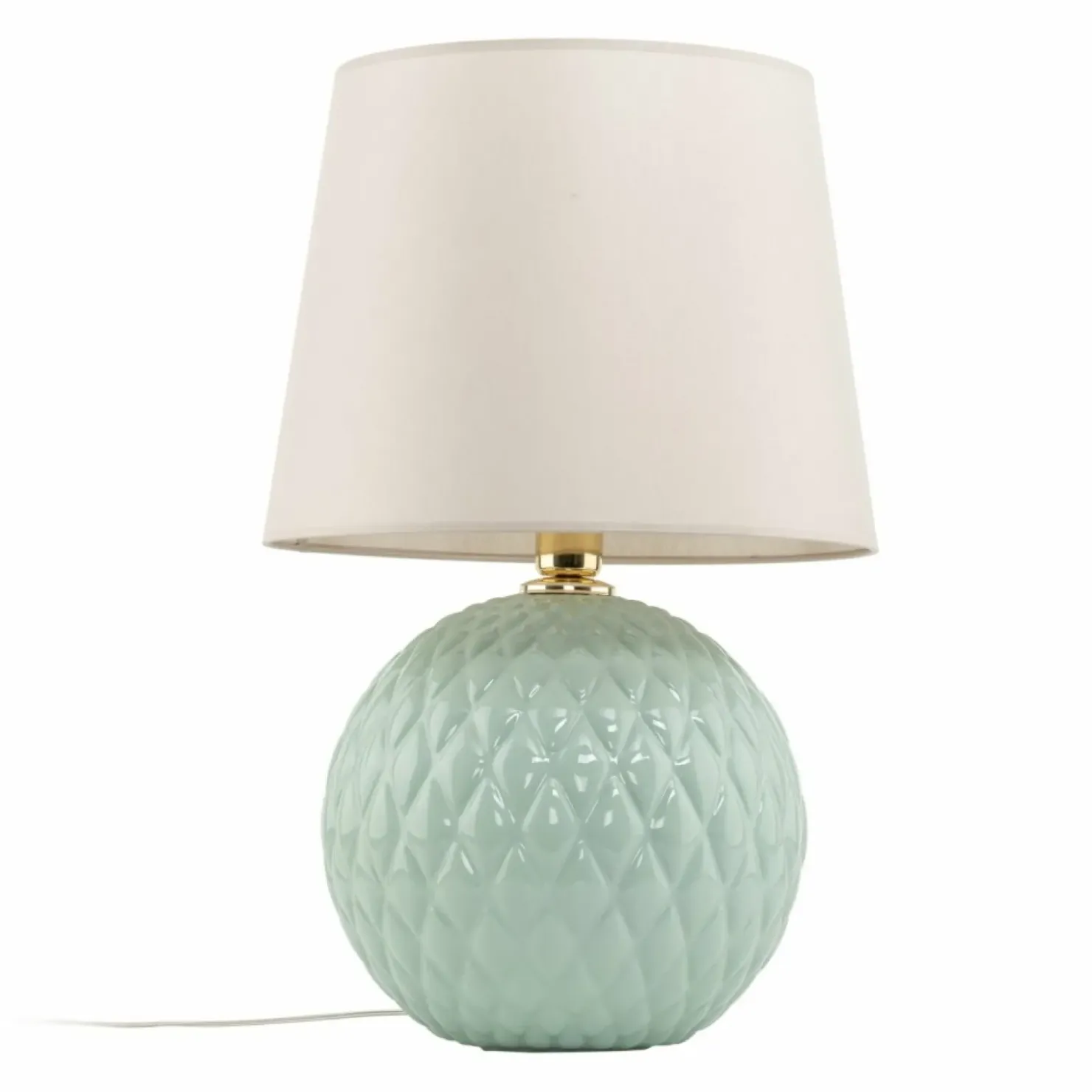 Zielona lampka nocna z beżowym abażurem TK 5904 SANTANA | Kaja*Sklep Kaja Fashion