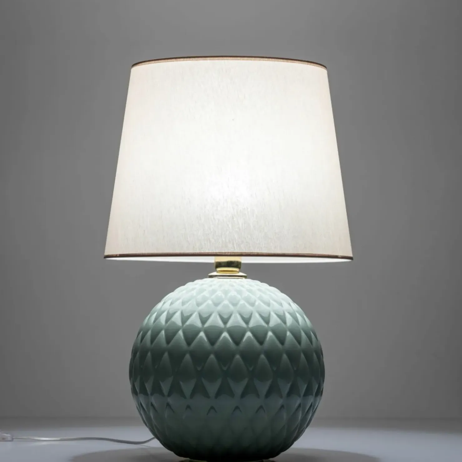 Zielona lampka nocna z beżowym abażurem TK 5904 SANTANA | Kaja*Sklep Kaja Fashion