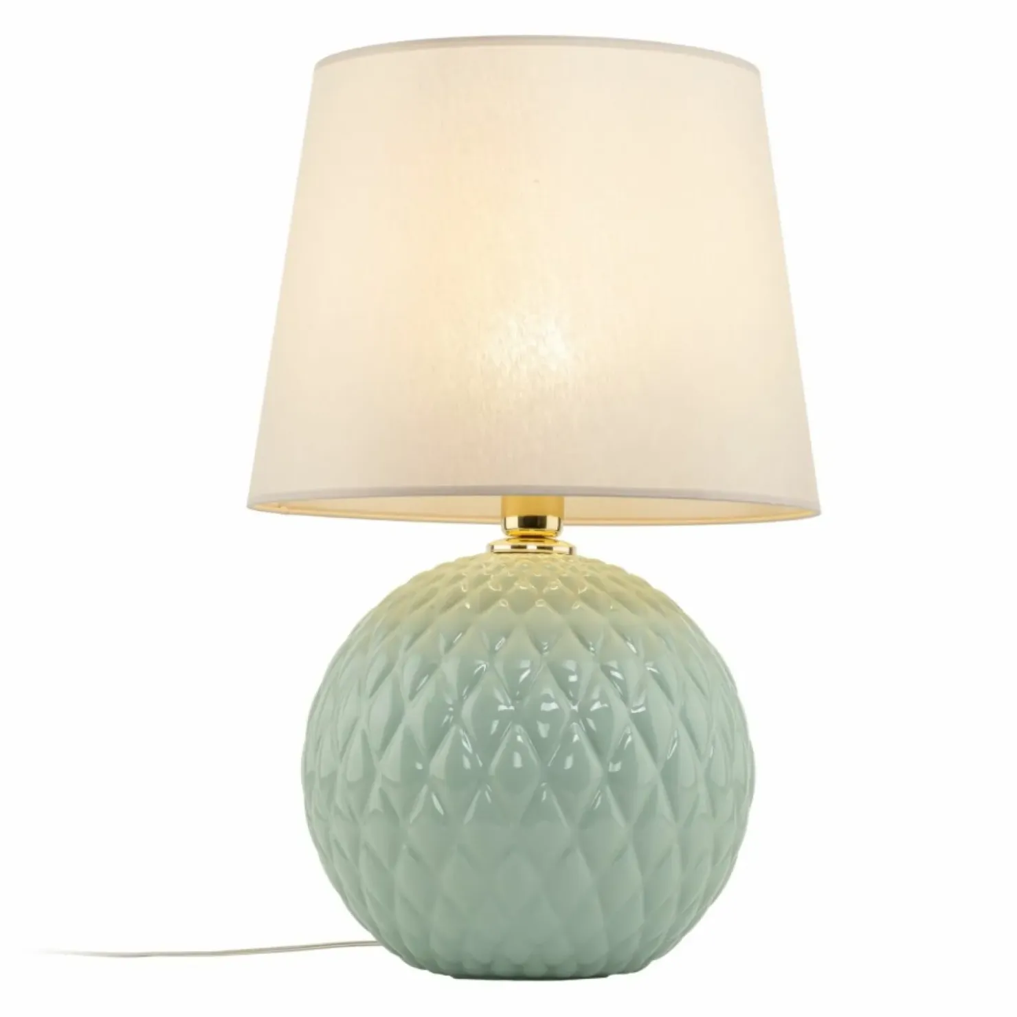 Zielona lampka nocna z beżowym abażurem TK 5904 SANTANA | Kaja*Sklep Kaja Fashion