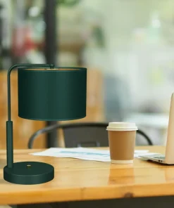 Zielona lampka stołowa z abażurem, do biura MLP7880 z serii VERDE | Kaja Oświetl*Sklep Kaja Best
