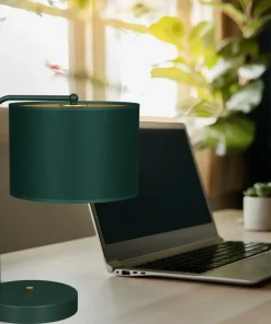 Zielona lampka stołowa z abażurem, do biura MLP7880 z serii VERDE | Kaja Oświetl*Sklep Kaja Best