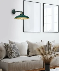 Zielono-złota lampa ścienna, na jedną żarówkę MLP7707 z serii FELIX | Kaja Oświe*Sklep Kaja Store