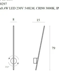 Złota, designerska lampa ścienna LED MX W0297 SPIDER | Kaja*Sklep Kaja Outlet