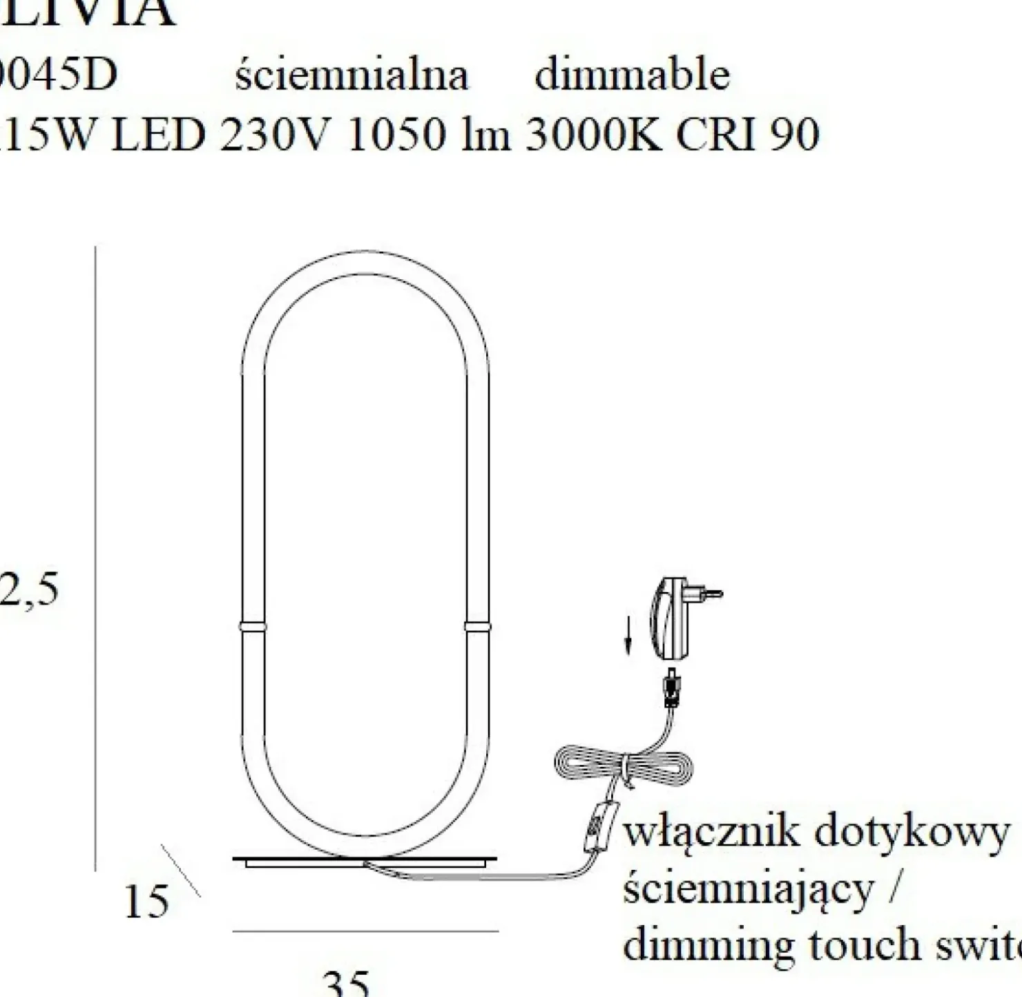 Złota, designerska lampka stołowa LED MX T0045D OLIVIA | Kaja*Sklep Kaja Online