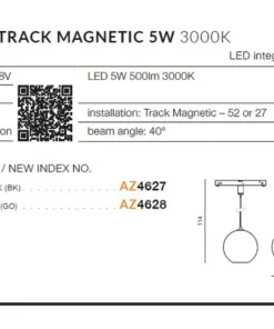 Złota kula LED do szyny 1-fazowej magnetycznej AZ4628 z serii KO*Sklep Kaja Online