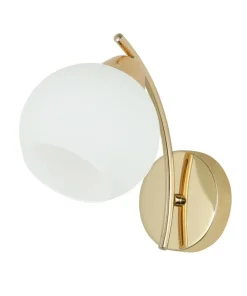 Złota lampa ścienna z klasycznym kloszem 21-38593 AMOS | Kaja*Sklep Kaja Fashion