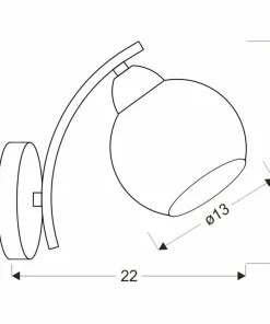Złota lampa ścienna z klasycznym kloszem 21-38593 AMOS | Kaja*Sklep Kaja Fashion