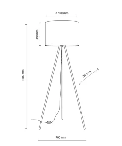 Złota lampa podłogowa z abażurem TK 16036 UMBERTO LINEN GOLD | Kaja*Sklep Kaja Best