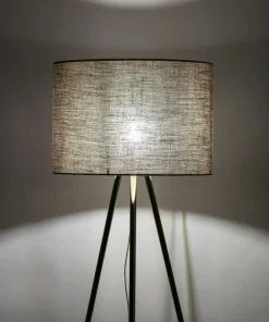 Złota lampa podłogowa z abażurem TK 16036 UMBERTO LINEN GOLD | Kaja*Sklep Kaja Best