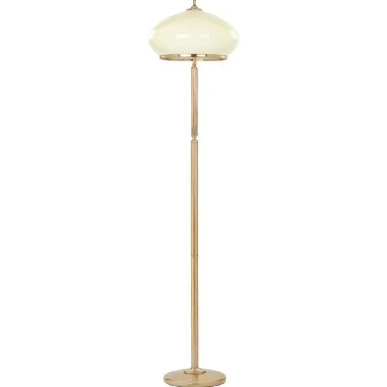 Złota lampa podłogowa z beżowym, szklanym kloszem AL 4421 | Kaja*Sklep Kaja Store