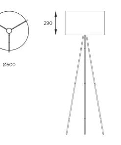 Złota lampa stojąca trójnóg z abażurem H06-GD-GR INGA | Kaja*Sklep Kaja Best Sale