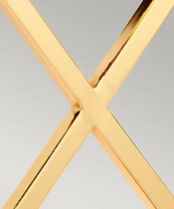 Złota lampa stołowa z abażurem CROSS-TL-IVORY z serii CROSS*Sklep Kaja Best