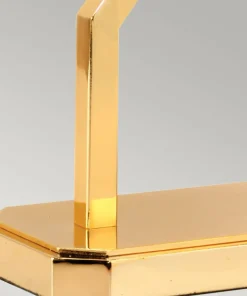 Złota lampa stołowa z abażurem CROSS-TL-IVORY z serii CROSS*Sklep Kaja Best