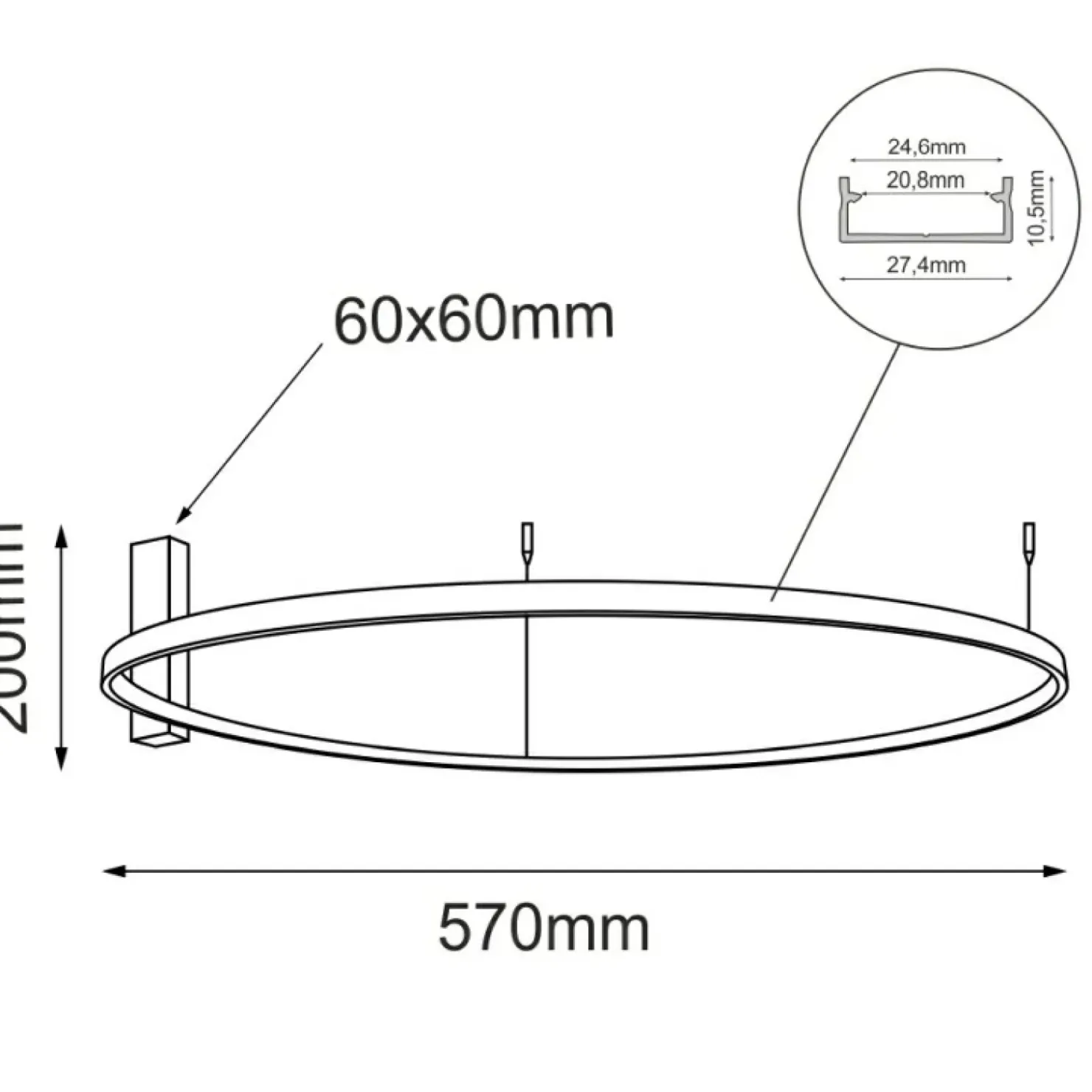 Złota lampa sufitowa LED ⌀57cm 4000K ANT 1335 z serii AGA*Sklep Kaja Hot