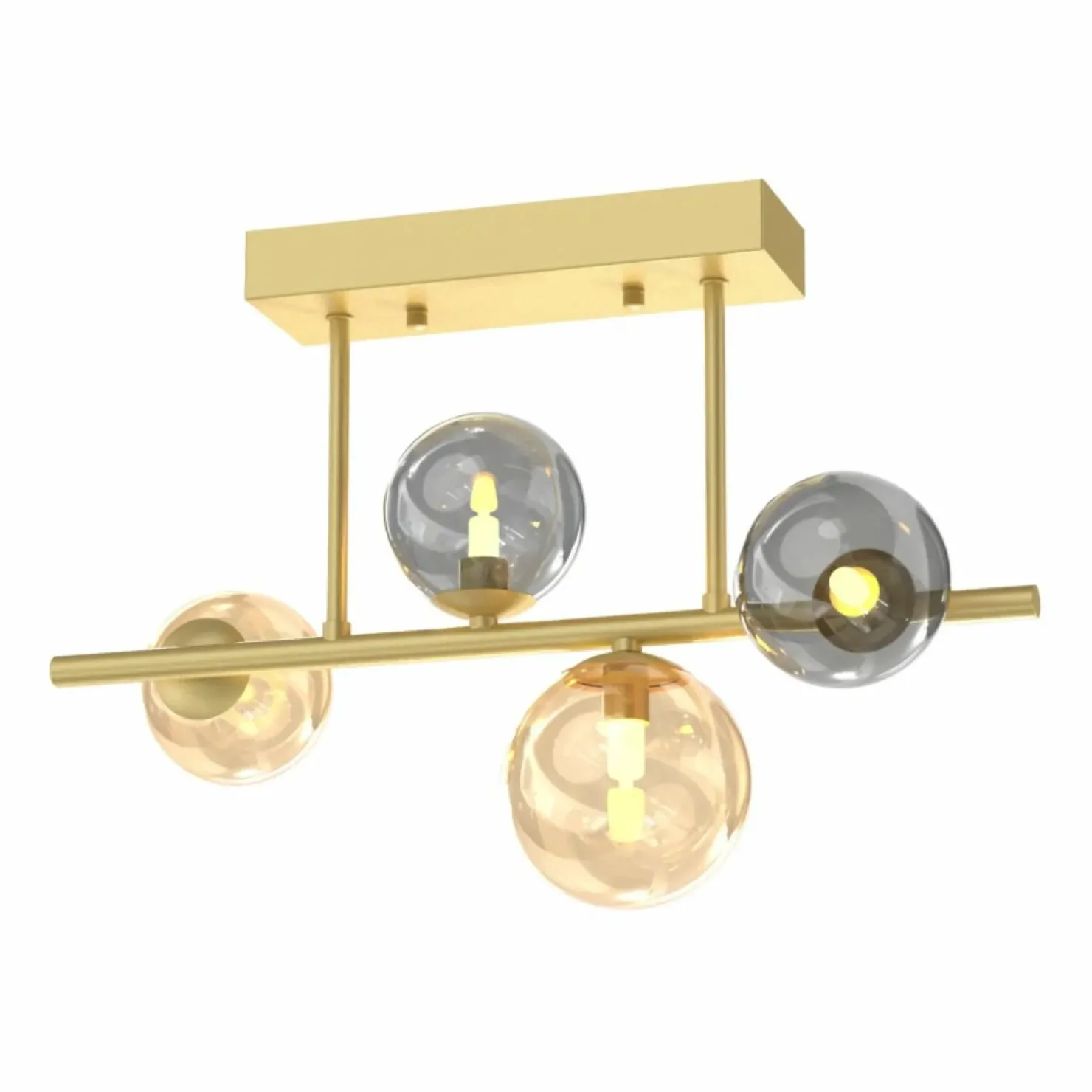 Best Sale Sklep Kaja Złota lampa sufitowa z kolorowymi kloszami MX5918-4-EGN VILLA | Kaja