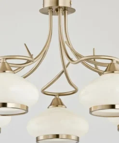 Złota lampa sufitowa z owalnymi kloszami AL 24475 | Kaja*Sklep Kaja Fashion
