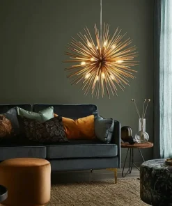 Store Sklep Kaja Złota lampa wisząca dwanaście żarówek 107752 | Kaja Oświetlenie