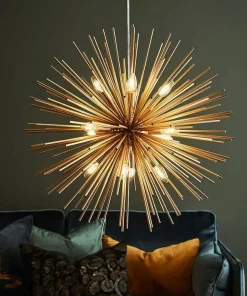 Store Sklep Kaja Złota lampa wisząca dwanaście żarówek 107752 | Kaja Oświetlenie