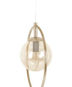 Złota lampa wisząca, geometryczna, z obręczą K-5395 z serii SVEN*Sklep Kaja Online