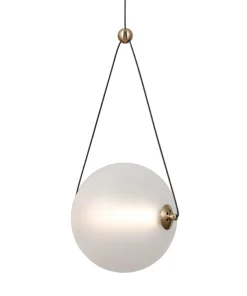 Best Sale Sklep Kaja Złota lampa wisząca, ledowa PND-34361-M-HBR-OPAL z serii RASTIA