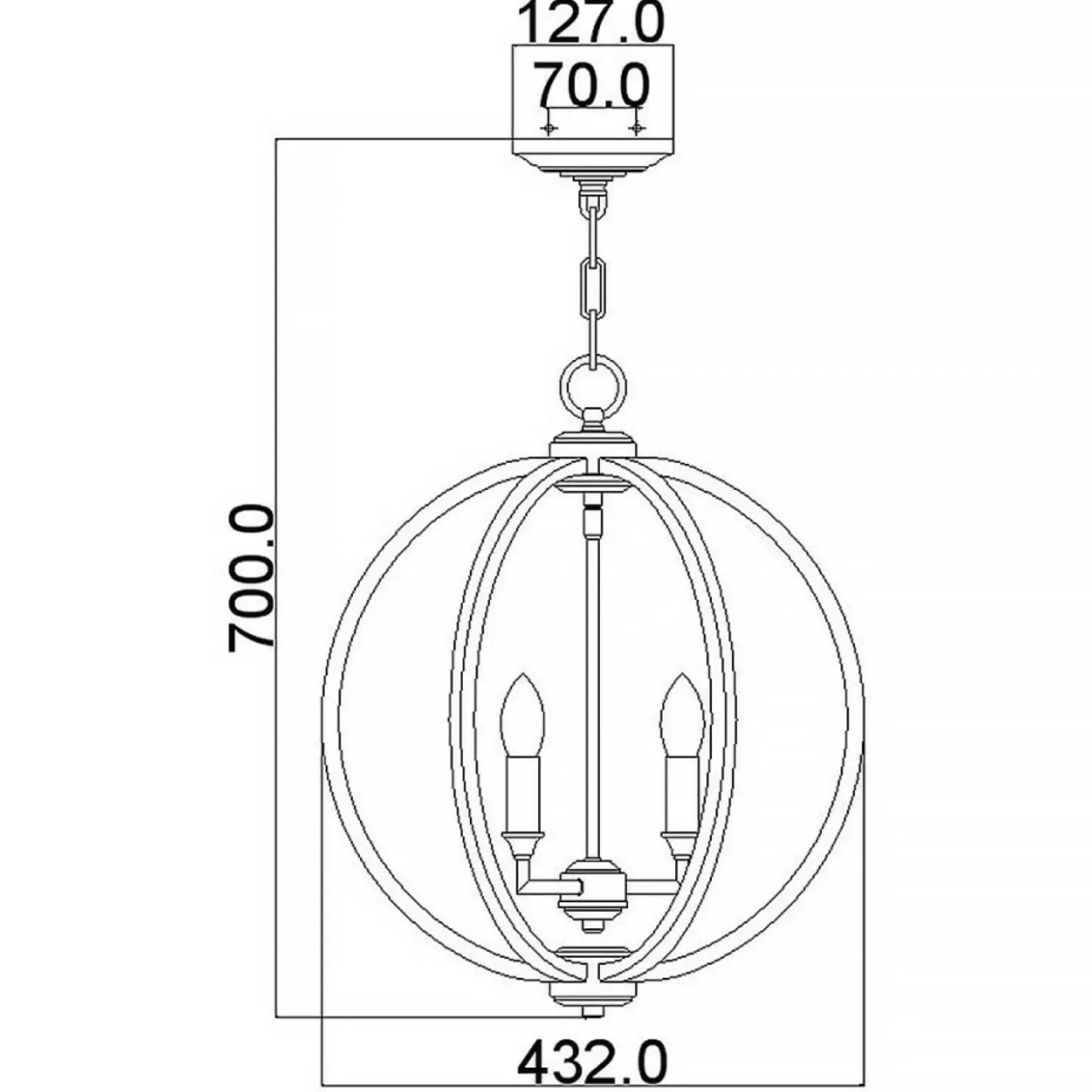 Złota lampa wisząca na łańcuchu FE-CORINNE-3P-M-BB z serii CORINNE*Sklep Kaja New