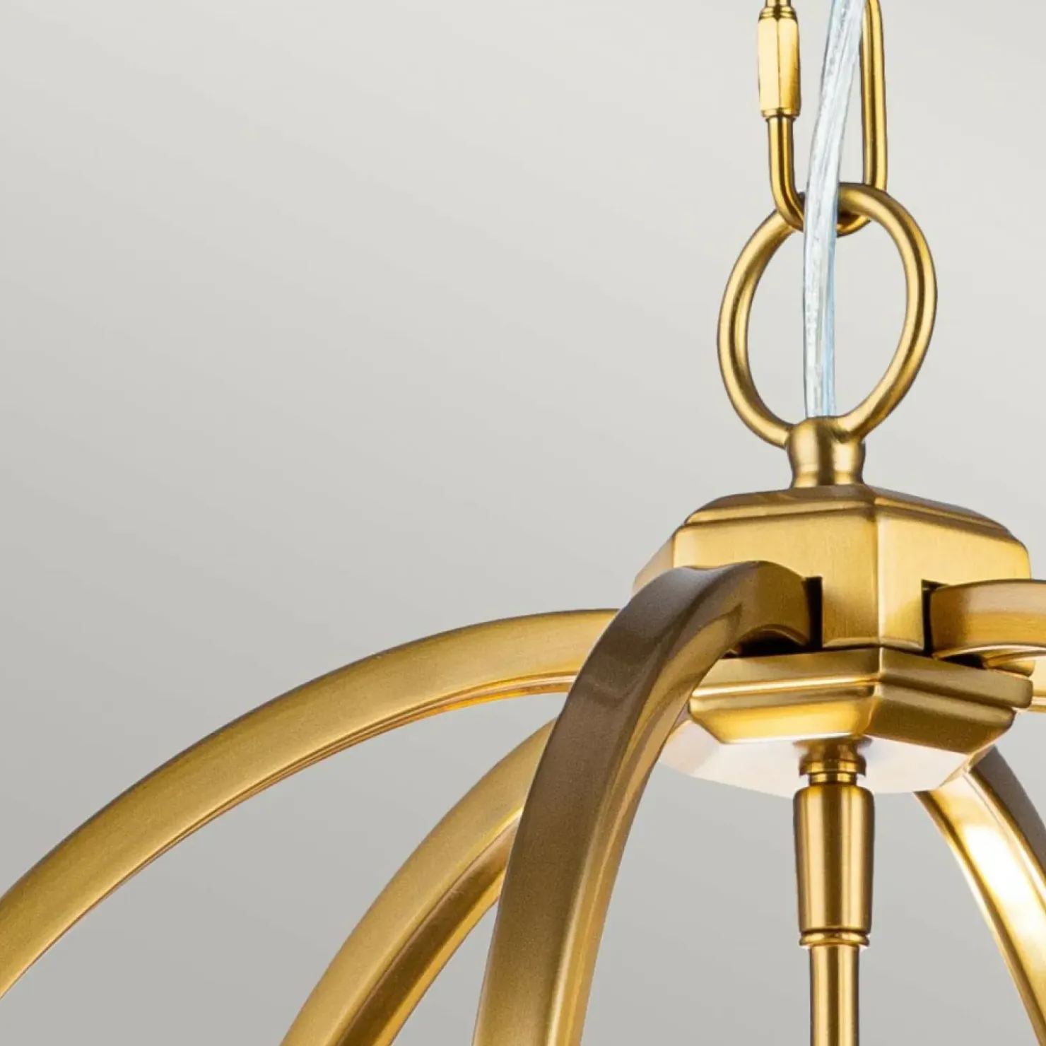 Złota lampa wisząca na łańcuchu FE-CORINNE-3P-M-BB z serii CORINNE*Sklep Kaja New