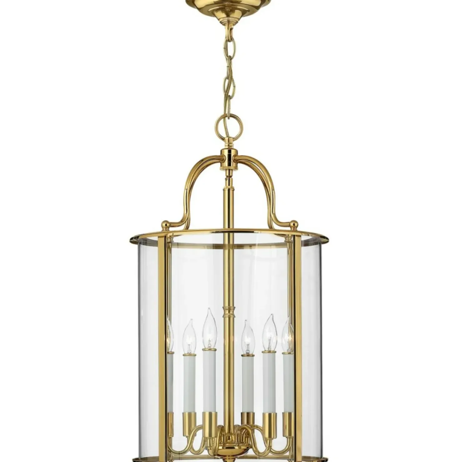 Złota lampa wisząca, szklany klosz HK-GENTRY-P-L-PB z serii GENTRY*Sklep Kaja Online