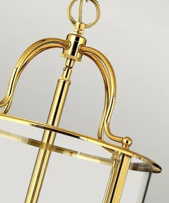 Złota lampa wisząca, szklany klosz HK-GENTRY-P-L-PB z serii GENTRY*Sklep Kaja Online