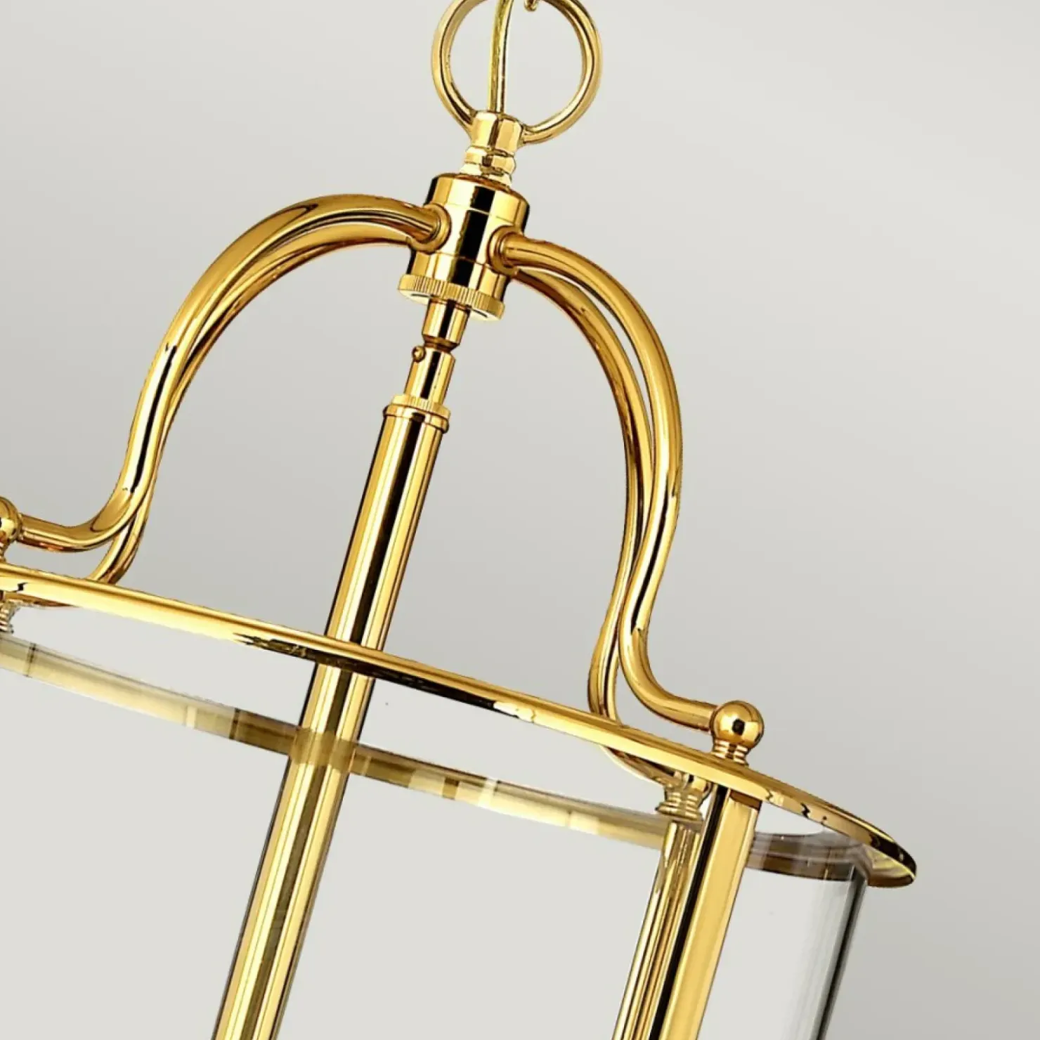 Złota lampa wisząca, szklany klosz HK-GENTRY-P-L-PB z serii GENTRY*Sklep Kaja Online
