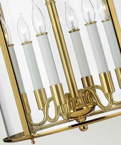 Złota lampa wisząca, szklany klosz HK-GENTRY-P-L-PB z serii GENTRY*Sklep Kaja Online