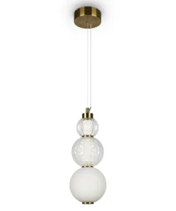 Fashion Sklep Kaja Złota lampa wisząca, trzy, białe klosze P069PL-L16G3K z serii COLLAR złoty