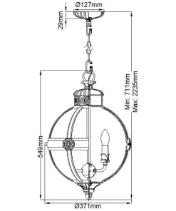 Złota lampa wisząca w kształcie kuli FE-ADAMS-3P-BB z serii ADAMS*Sklep Kaja Discount