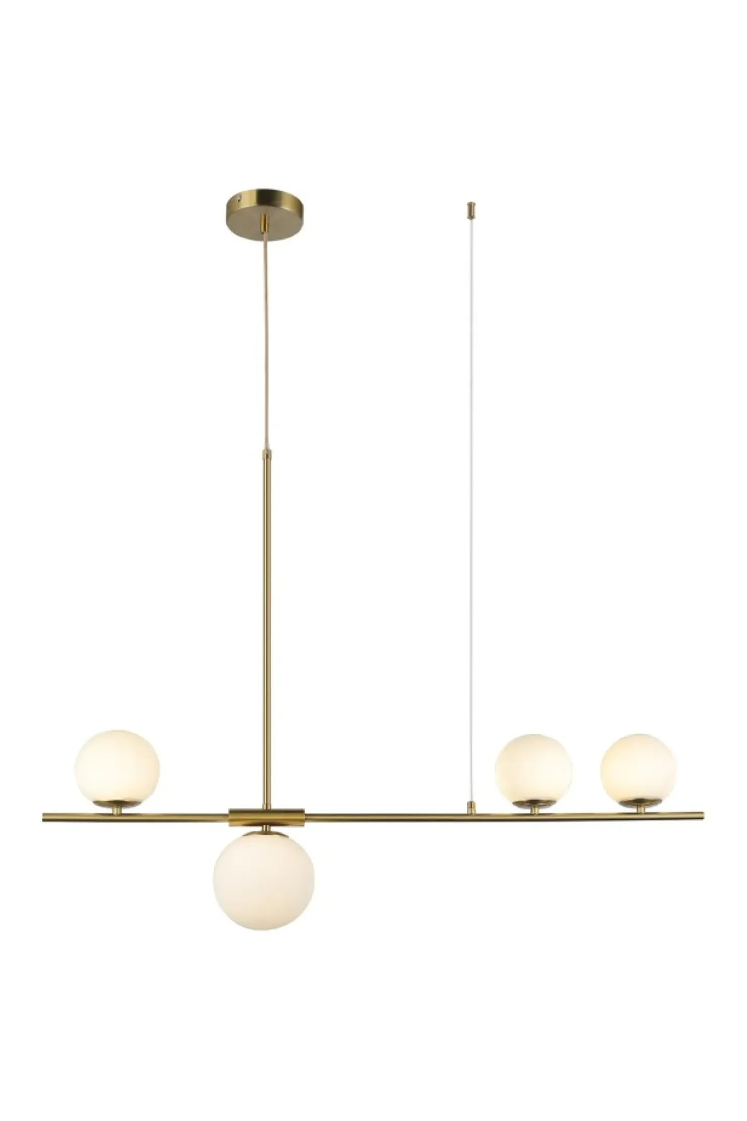 Outlet Sklep Kaja Złota lampa wisząca z białymi kloszami AZ4419 SANTANDER | Kaja złoty
