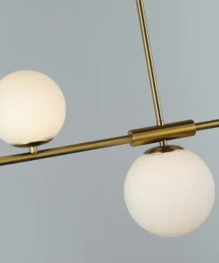 Outlet Sklep Kaja Złota lampa wisząca z białymi kloszami AZ4419 SANTANDER | Kaja złoty