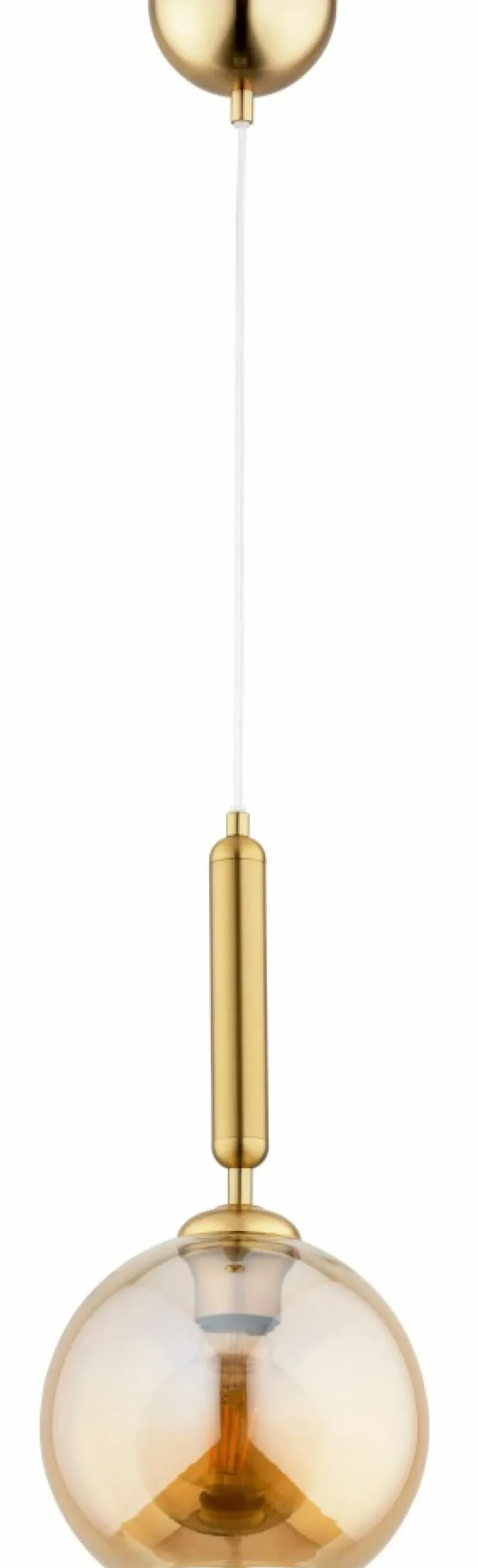 Discount Sklep Kaja Złota lampa wisząca z bursztynową kulą ⌀25cm AL 61102 GRALL | Kaja