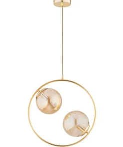 Outlet Sklep Kaja Złota lampa wisząca z dekoracyjnymi kloszami AL 62439 z serii ADINO