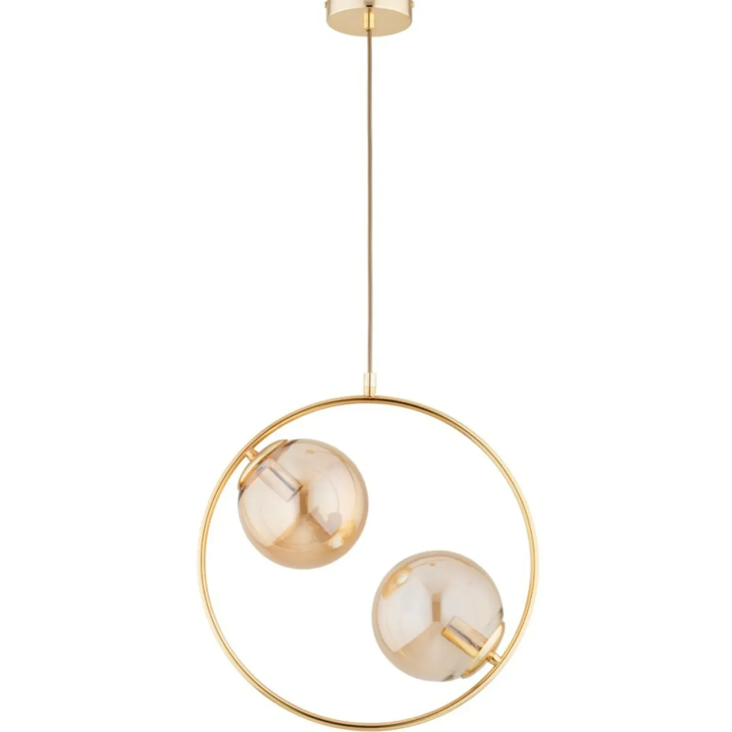 Outlet Sklep Kaja Złota lampa wisząca z dekoracyjnymi kloszami AL 62439 z serii ADINO