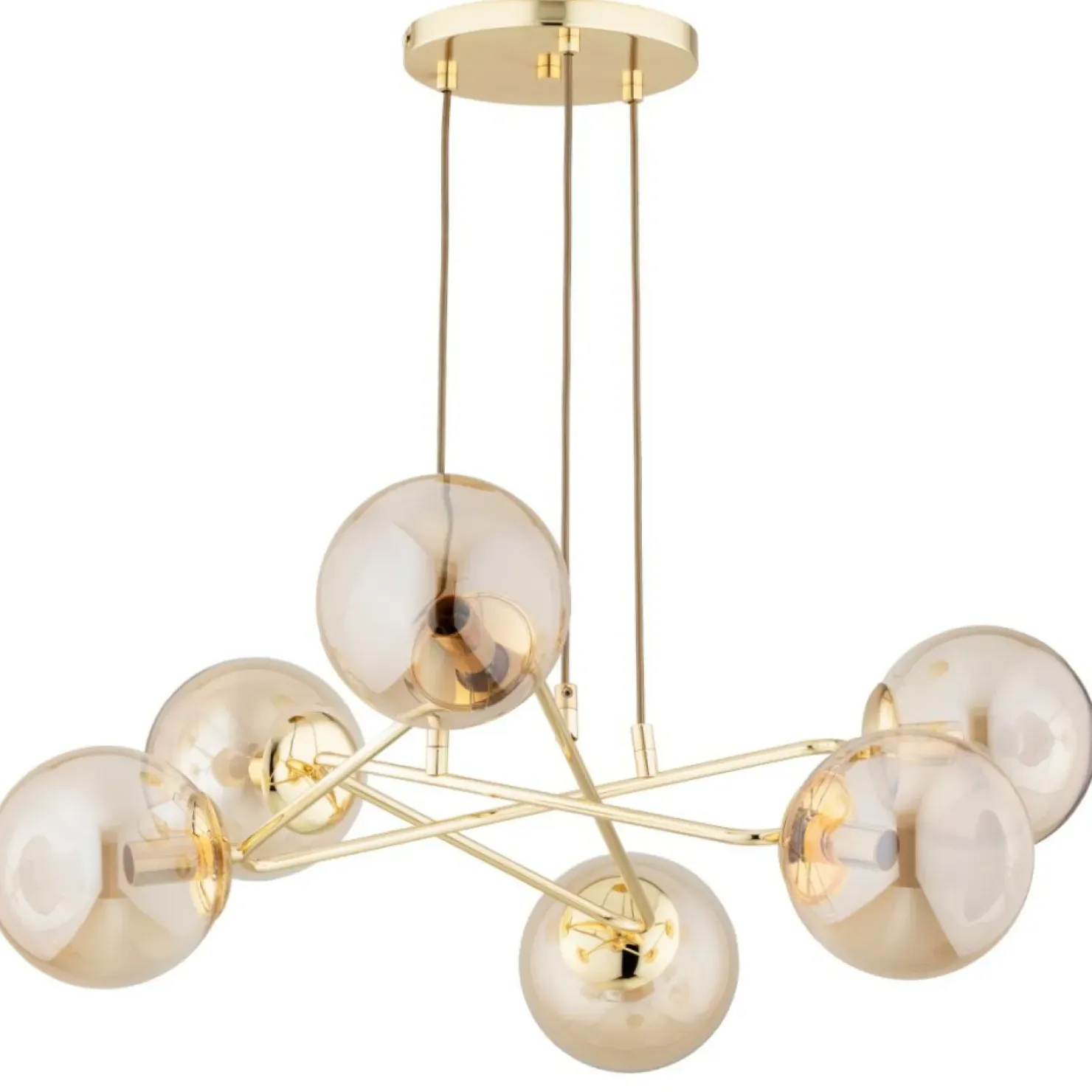 Best Sale Sklep Kaja Złota lampa wisząca z kloszami, gwint E14 AL 63248 z serii TRISTAN