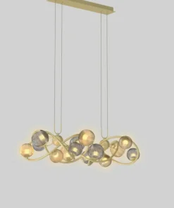Sale Sklep Kaja Złota lampa wisząca z ryflowanymi kloszami WF 7015-1404 METZ | Kaja