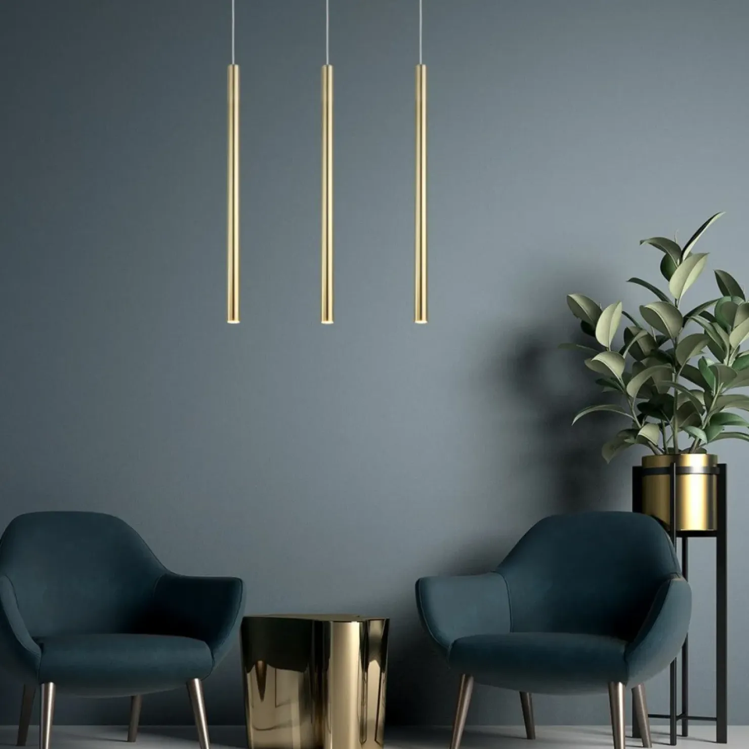 Cheap Sklep Kaja Złota lampa wisząca z tubami, nad stół LP-894/3L GD LUNGO | Kaja
