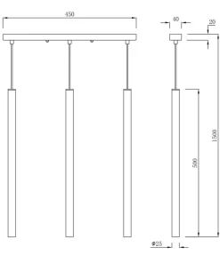 Cheap Sklep Kaja Złota lampa wisząca z tubami, nad stół LP-894/3L GD LUNGO | Kaja