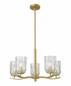 Online Sklep Kaja Złota lampa z kryształowymi kloszami P0590-05B-V7AC TAZZA | Kaja