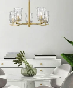 Online Sklep Kaja Złota lampa z kryształowymi kloszami P0590-05B-V7AC TAZZA | Kaja