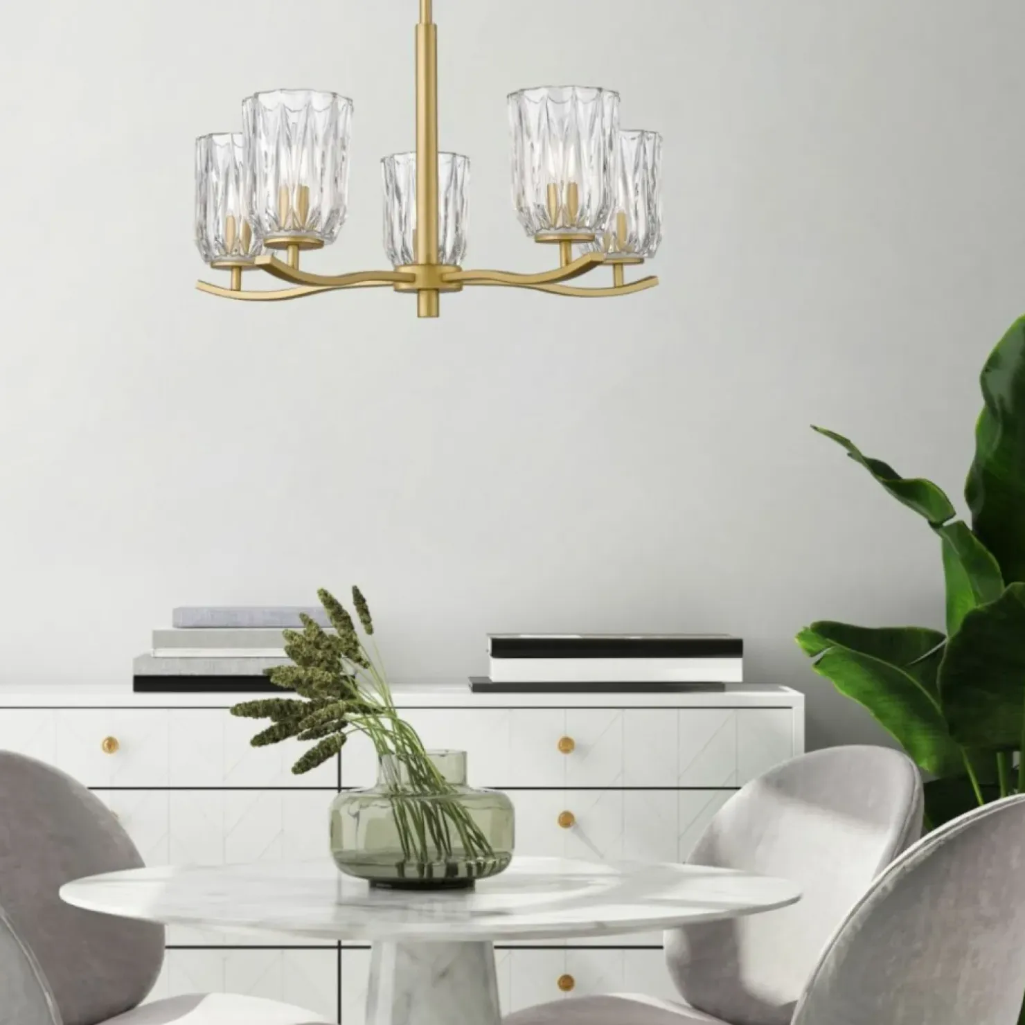 Online Sklep Kaja Złota lampa z kryształowymi kloszami P0590-05B-V7AC TAZZA | Kaja