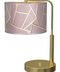 Złota lampka nocna z różowym abażurem MLP7592 ZIGGY | Kaja Oświetlenie*Sklep Kaja Discount